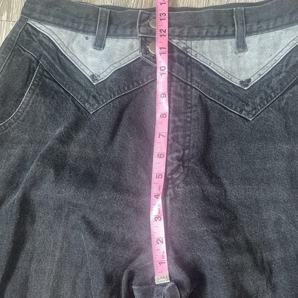 Vintage “Rockies” black denim jeans riding 90s size 13 / 14 - Picture 6 of 13
